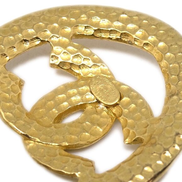 Chanel Dangle Hoop Earrings Clip-On Gold 96P 131963 - Picture 4 of 4